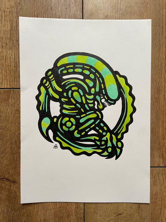In Orbit, No One Can Hear You Scream (Toxic) - Alien (1979) - A4 Original - 2025